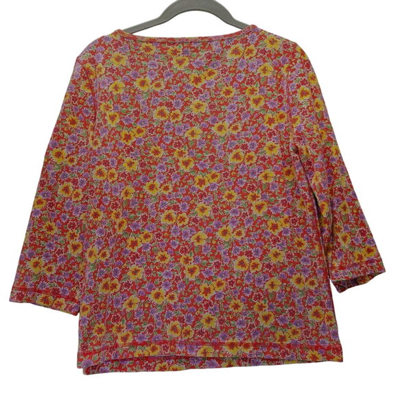 Jones New York Sport Womens Top Multi-Color Size Large 100% Cotton Pullover - Picture 2 of 12